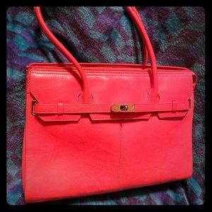 Pink Briefcase leather bag